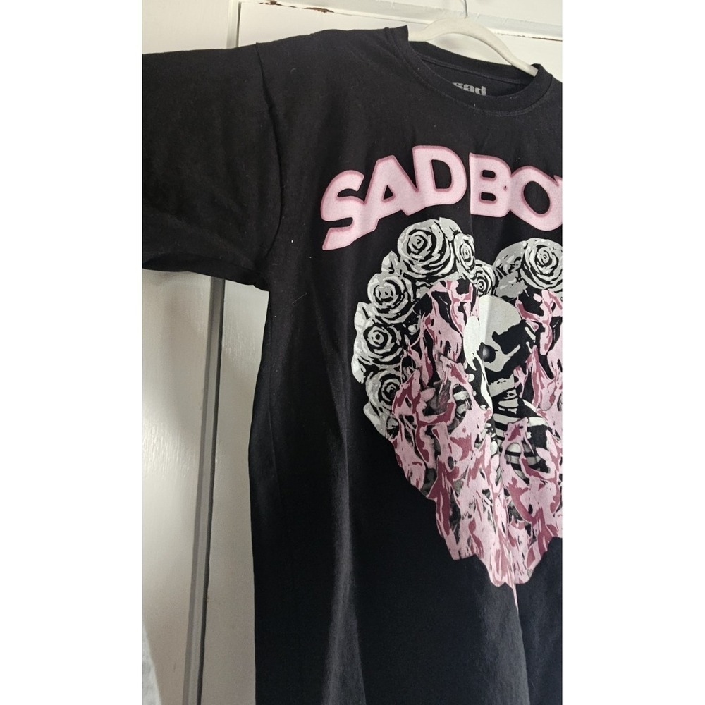 SAD BOYS by Junior H mens M USA made black Skull or Club graphic T 100% cotton - Picture 3 of 4